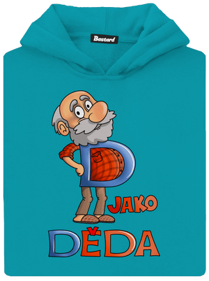 D jako děda dětská mikina klokanka Hawaiian Blue
