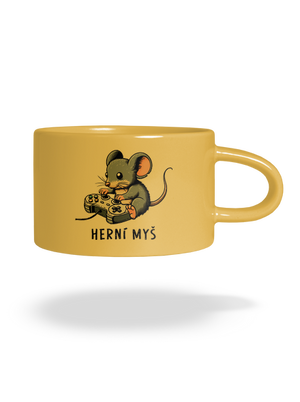 Herní myš hrnek makronka Yellow Macaron