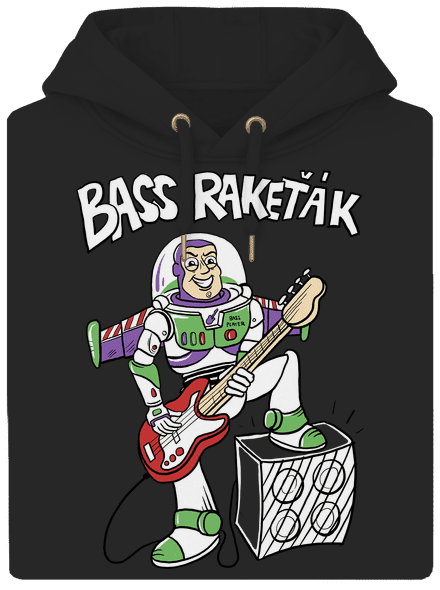 Bass Rakeťák unisex mikina premium Dark Black
