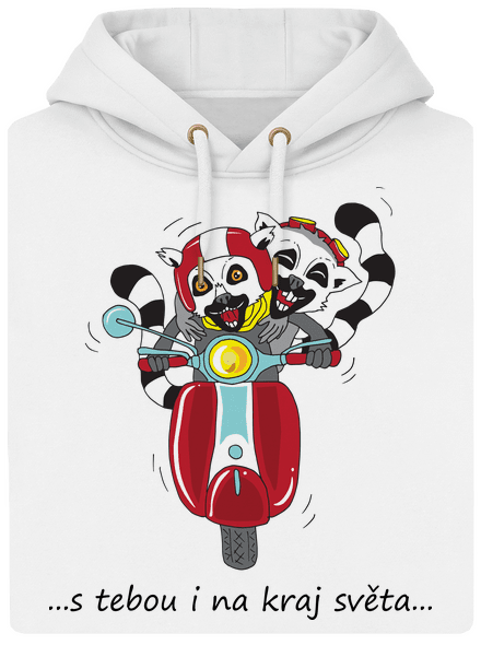 S tebou i na kraj světa unisex mikina premium Snowwhite