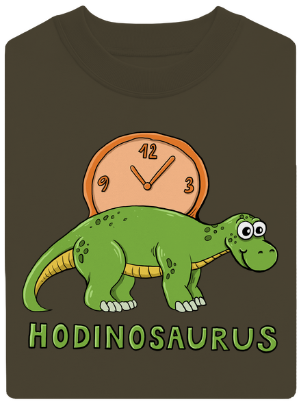 Hodinosaurus unisex mikina bez kapuce Urban Khaki
