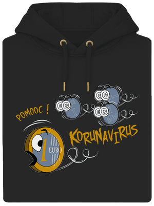 Korunavirus na útěku unisex mikina premium Dark Black