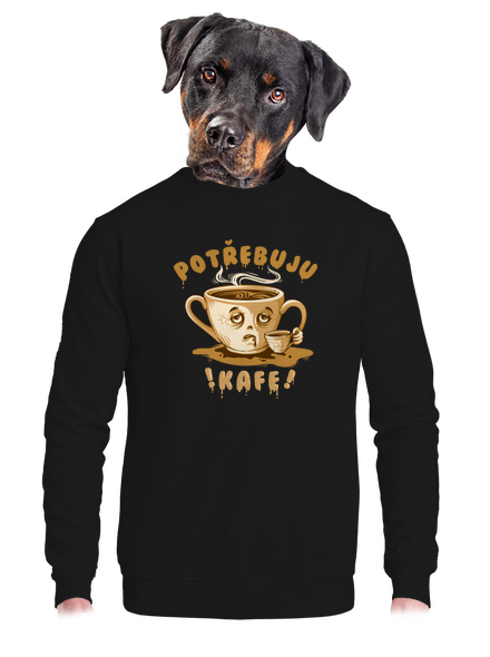 Potřebuju kafe unisex mikina bez kapuce Black