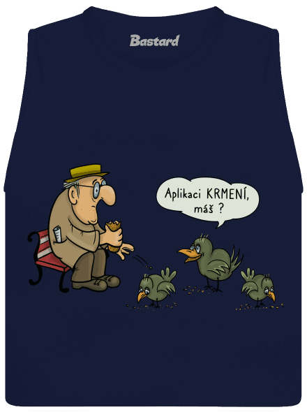 Aplikace Krmení dámské tílko volné Navy