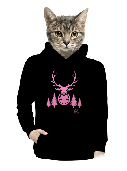 Jelen růžový dámská mikina klokanka Black