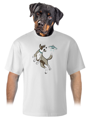 Létající talíř unisex tričko oversized White