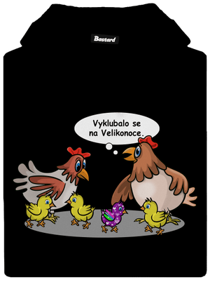 Velikonoční kuře pánská mikina klokanka Black