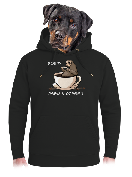 V pressu unisex mikina premium Dark Black