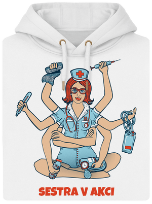 Sestra v akci unisex mikina premium Snowwhite