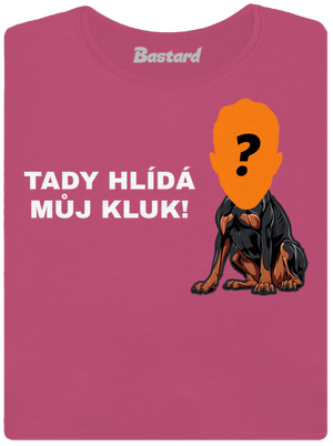 Tady hlídám já dámské tričko s lemem Magenta