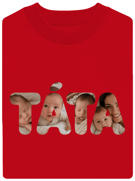 Nápis táta z vlastních fotek unisex mikina bez kapuce Red