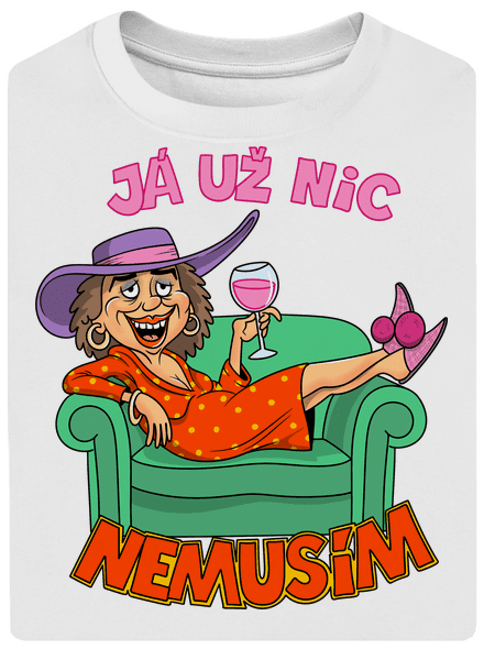 Nemusím unisex tričko oversized White