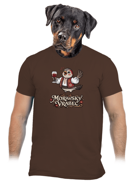 Moravský vrabec pánské tričko Brown