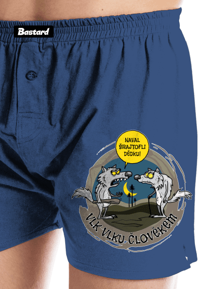 Vlk vlku člověkem pánské trenky Blue