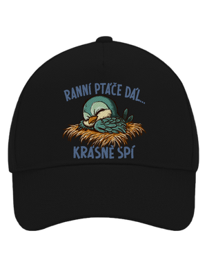 Ranní ptáče spí kšiltovka baseballka Black
