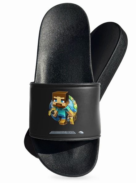 B17: Minecraft pantofle Black