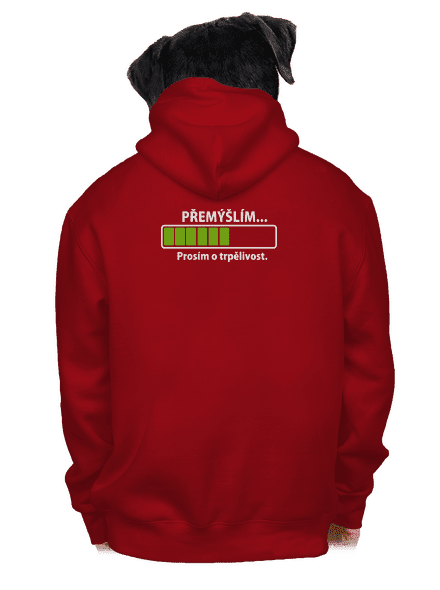 Přemýšlím pánská mikina na zip Red
