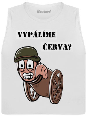 Vypálíme červa? dámské tílko volné White