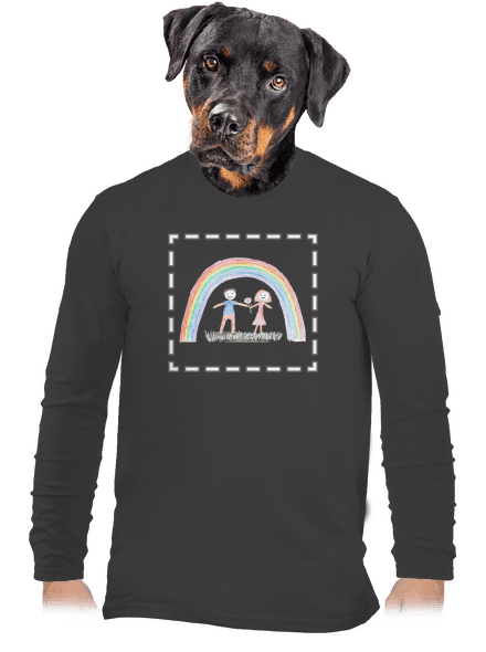Dětské kresby - nahraj vlastní pánské dlouhý rukáv Dark Grey