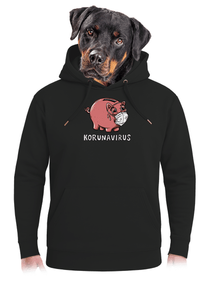 Korunavirus v kasičce unisex mikina premium Dark Black
