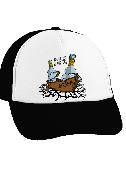 Na suchu kšiltovka truckerka Black cap