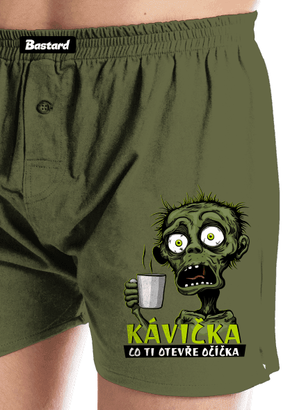 Zombie kávička pánské trenky Khaki