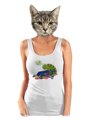 Zmatený chameleon dámské tílko klasické White