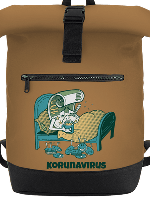 Korunavirus v posteli batoh Caramel