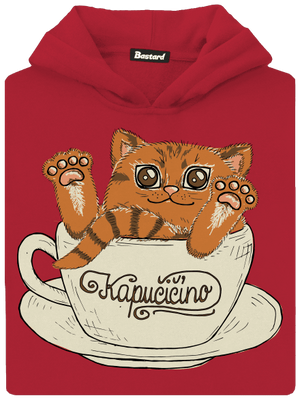 Kapučičíno dětská mikina klokanka Fire Red