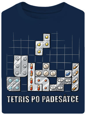 Tetris po padesátce  unisex tričko oversized Midnight Blue