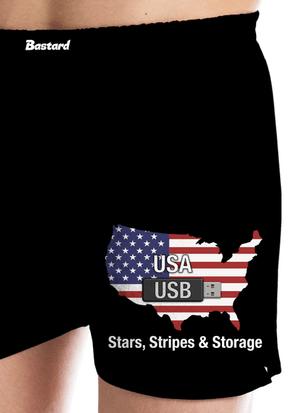 USA a USB pánské trenky Black