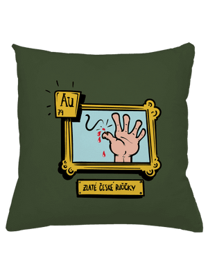 Zlaté české ručičky polštář Olive Green