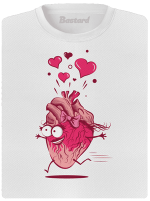 Zamilovaná srdíčka dámské sportovní tričko White