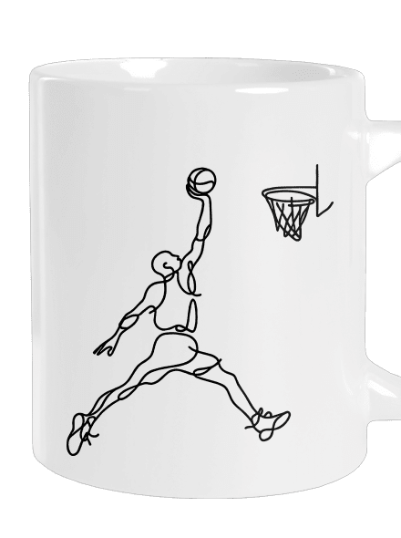 One line slam dunk velký hrnek White