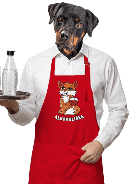 Vínová Alkoholiška zástěra Red
