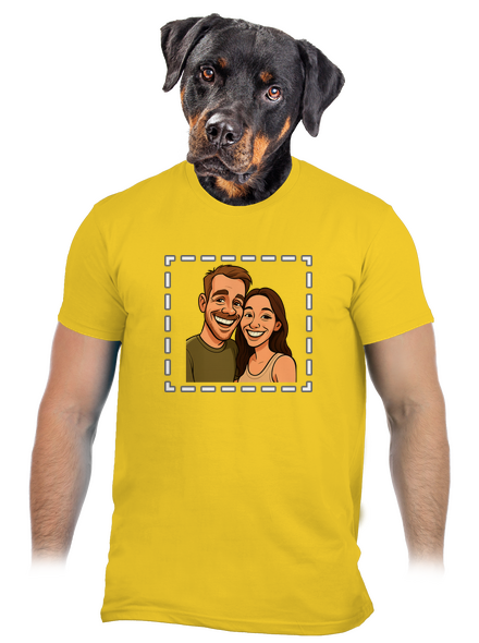 Karikatura z vlastní fotky pánské tričko Gold