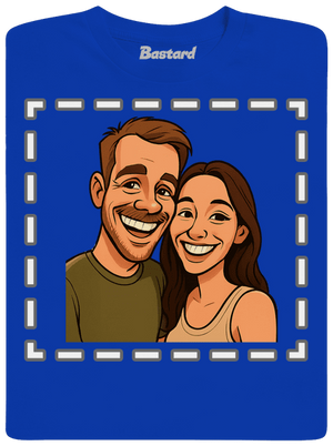 Karikatura z vlastní fotky pánské dlouhý rukáv Royal Blue