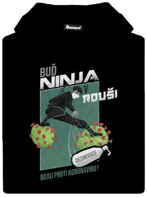 Ninja v rouši dětská mikina klokanka Black