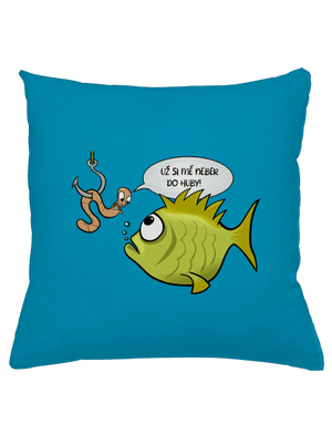 Ryba a žížala polštář Blue Turquoise