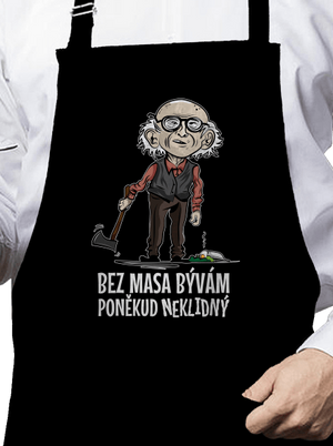 Neklidný bez masa zástěra Black