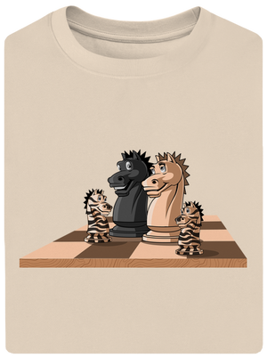 Šachová rodina unisex tričko oversized Almond