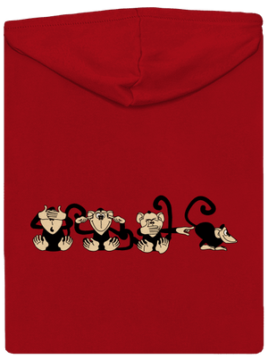 Opice pánská mikina na zip Red