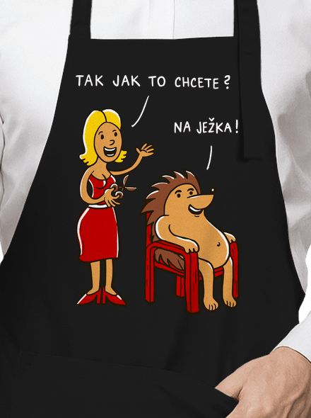 Na ježka zástěra Black