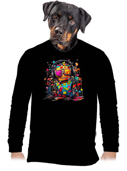Workaholic robot pánské dlouhý rukáv Black