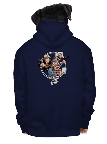 Penze nebo život pánská mikina na zip Navy