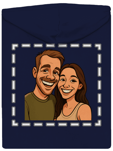 Karikatura z vlastní fotky pánská mikina na zip Navy