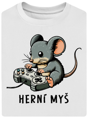 Herní myš unisex tričko oversized White