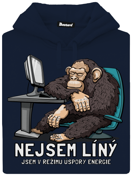 Nejsem líný pánská mikina klokanka Navy