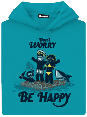 Don't worry dětská mikina klokanka Hawaiian Blue