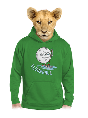 Floorball dětská mikina klokanka Kelly Green AWD